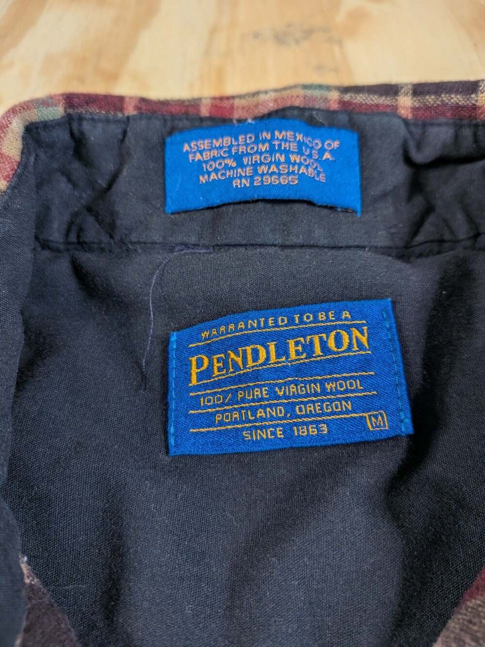 Pendleton 100% Virgin Wool Plaid Board Shirt View 3